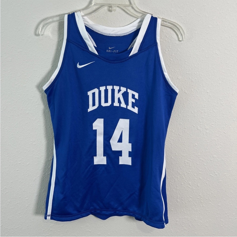 Nike Duke Blue Devils Racerback Lacrosse Jersey #14 Women's M Blue Embroidered